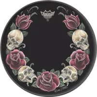 Remo PA-1322-TT-T07  22" Tattoo Skyn, передний пластик для бас барабана, черепа, цветной, чёрный