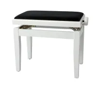 GEWA Piano Bench Deluxe White Highgloss банкетка белая глянцевая прямые ножки верх черный