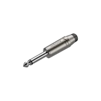 ROXTONE RJ2PP-BK-NN Разъем  jack 1/4" моно. Размер 118,4*14 Макс. диаметр кабеля: до 7мм, Цвет: серебренный