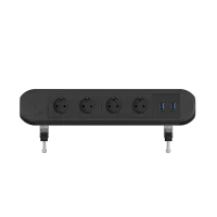 ABL 2A0BF4F3- Настольная розеточная станция серии Chroma с 4 розетками и 2xUSB-A, черная (2A000416)