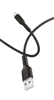 00-00028366 Кабель GP21M USB (m)-microUSB (m) 2.4A силикон черный, GoPower