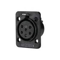 AMPHENOL AP-6-21 - разъем блочный 6 контактов, 'мама ',  корпус - пластик, квадратный.фланец, черный