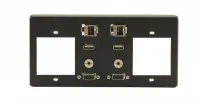 Рамка Kramer Electronics T4F-2S для TBUS-4 под 2 сетевые розетки, стандартный набор разъемов