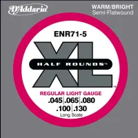 ENR71-5 Half Rounds Комплект струн для 5-струнной бас-гитары, Regular Light, 45-130, D'Addario