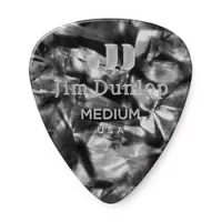 Dunlop 483p02md celluloid black pearloid medium 12pack  медиаторы, средние, 12 шт.