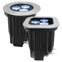 SILVER STAR AP784ET TETRA 9/3 Q2 Грунтовой всепогодный LED светильник, 12 Вт, Источник света:3*3 Вт LED Tri-color, DMX 512 , Стандартная оптика 20 ',  от -40 до +50, IP67, вес 2 кг, 133*141 mm Квадратная и прозрачная поверхность