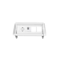 ABL 2F010111- Встраиваемая розеточная станция серии Aero Flip с 1 розеткой, 1xUSB-A, 1xUSB-C и 2 слотами для IMP, белая