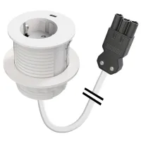 Kondator 935-PM62W-GST- Встраиваемая розетка с 1хUSB-C серии Powerdot с кабелем питания GST18i3 (вилка), белая