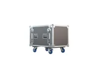 ИМЛАЙТ RCC9-550-10U Рэковый кейс 10U, глубина 550мм, DIN рейка с 2-х сторон, ламинированная фанера 9мм, с колесами d100мм, 2-а колеса с тормозом