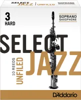 RRS10SSX3H Select Jazz Unfiled Трости для саксофона сопрано, размер 3 жесткие (Hard), 10шт, Rico
