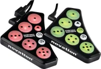 Novation Dicer - MIDI контроллер, созданный в содружестве с Serato, для использования с программой Serato Scratch Live и другими DJ программами как cue point/loop контроллер, легко устанавливается на виниловые и CD проигрыватели, микшеры и ноутбуки, 1 пар