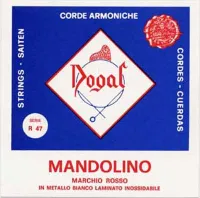Mandolin string set Dogal Marchio Rosso R47 - Flat chrome wound twisted steel strings for mandolin