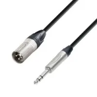 Adam hall k5 bmv 0100  микрофонный кабель xlr(m)-6,3 jack stereo, neutrik, 1м