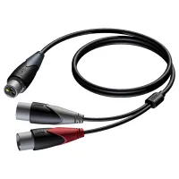 Procab CLA735/1.5- Аудиокабель XLR 3-pin (розетка) – 2х XLR 3-pin (вилка)