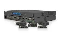 Wyrestorm mx-0808-kit-v2, комплект из матричного коммутатора 8х8 (6 hdbt, 2 hdmi) 4k uhd 4:2:0 и 6 приемников (4k: 35м, 1080p: 70м), де-эмбендинг s/pdif
