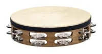 Meinl tah2wb  тамбурин деревянный двухрядный 10", натуральная кожа, сталь, цвет walnut brown