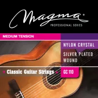 Classical guitar string set Magma GC110 - Professional classical guitar string sеt with medium tension. Transparent nylon trebles and silver-plated wound nylon basses.