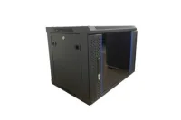 Настенный шкаф Wize Pro [W6UR] 19", 6U, 600х600 мм, стеклянная передняя дверь, задняя стенка металлическая, неоткидная, рэковые гайки: 10 шт, макс. вес нагрузки 60 кг, сталь, черный, установка на ножки (опционально)