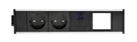 ABL 2M20F2A4- Розеточная станция серии Link с 2 розетками, 1xUSB-A, 1xUSB-C и 1 слотом для IMP, черная с серебристым (2M200204)