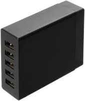 iconBIT FTB5U10A - Зарядное устройство с 5-портовым USB концентратором, вход 220 В, выход 5 USB портов 5В/2.4А каждый, цвет черный