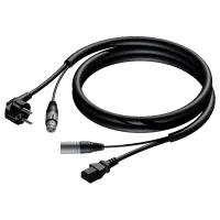 Procab CAB402/15- Кабель SCHUKO (вилка) + XLR 3-pin (розетка) – Евро C13 (розетка) + XLR 3-pin (вилка), 3х2,5 кв.мм