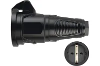 PCE Розетка кабельная 16A/250V/2P+E/IP54 с крышкой, корпус черный, крышка и маркер черные 25732-ss