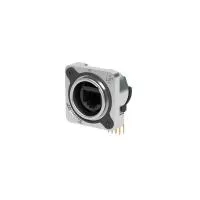 Seetronic SE8FD05-30-22- Панельный разъем etherCON RJ45 CAT5e (розетка), фланец D, IP65, на заднюю сторону панели, сзади печатная плата для пайки, настройка длины иглы