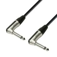 Adam hall k4irr00300 - кабель инструментальный, rean trs (jack) 6,3 mm mono (угловой) - trs (jack) 6,3 mm mono (угловой), 0.22 мм2, 3 м, черный