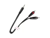 MK 72 Y-кабель готовый, 2хRCA - 1 mini jack, длина 6 м, цветная идентификация, проводник 20 х 0.12 мм, экранированный, цвет черный, Work