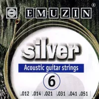 6А204 Silver Комплект струн для акустической гитары, посеребренные, 12-51, Эмузин