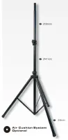 ROXTONE SS003A Black Стойка-тренога для акустических систем с пневмотическим компенсатором. Высота<br>125-220 см, Максимальная нагрузка<br>50 кг, Материал алюминий, Масса 2.5 кг, Цвет<br>черный, матовый, Размер коробки 41х30х130см, Количество в коробке 6