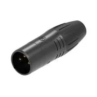 Seetronic SCWM3-B Разъем Сannon (XLR), кабельный, IP65, папа 3-х контактный, корпус: цинковый сплав, контакты: позолоченная медь,  цвет: черный,