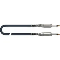 QUIK LOK S206-3 BK Standart Silver готовый инструментальный кабель, 3 метра, разъемы Stereo Jack прямые металлические, цвет черн