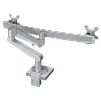 FORMING FUNCTION 4386006102- Настольный шарнирный кронштейн серии STOCKHOLM для 2 мониторов (1x2) с газопружинным амортизатором, макс. нагрузка 19 кг, струбцина или зажим, серебристый