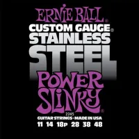 P02245 Power Slinky Steel Комплект струн для электрогитары, сталь, 11-48, Ernie Ball