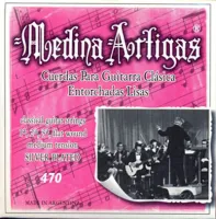 Classical guitar string set Medina Artigas Violeta 470 - Medium tension classical guitar string set. Twisted polyamide trebles to eliminate whistling sound when changing positions. Silver-plated wound basses.