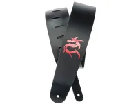 Planet Waves 25L-DRG Ремень для гитары кожаный с логотипом, черный, DRAGON (Опт. упак 5 шт)