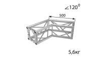 ИМЛАЙТ Q25/31-23 Стыковочный угол 120 градусов, 250x250мм, d40x2 \ d16x2мм. Крепежный размер 140х140мм, М10.