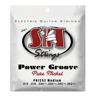 Струны для электрогитары SIT PN1252, Power Groove Pure Nickel Medium, 12-52
