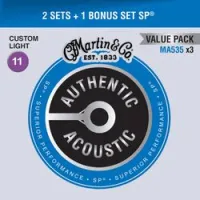 Martin MA535 3 Pack  струны для акустической гитары 11-52, 3 комплекта в упаковке