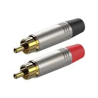 ROXTONE P2NG (set) Набор из 2-х разъемов  RCA "Тюльпан", Корпус: цинковый сплава, отлитый под давлением, Контакты: Позолоченная латунь. Цвет: серебро, Поставляется по 400 наборов в индивидуальном блистере в коробке 46х36х30см