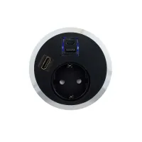 ABL 2F20F1B5- Встраиваемая розетка серии Port El с 1xUSB-A, 1xUSB-C и 1xHDMI, черная (2F200115)