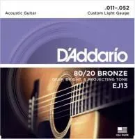 Струны D'Addario EJ13 80/20 BRONZE CUSTOM LIGHT 11-52