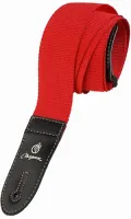 Guitar strap Magma MP02 - Polypropylene guitar strap with leather tips, red color