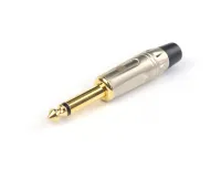 AuraSonics JMA2-G кабельный разъем Jack 6.3мм TS (моно) штекер, матовый никель, до 50 В