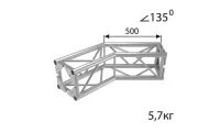 ИМЛАЙТ Q25/31-24 Стыковочный угол 135 градусов, 250x250мм, d40x2 \ d16x2мм. Крепежный размер 140х140мм, М10.
