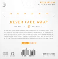 Комплект струн для электрогитары d'addario xse1046 - струны для электрогитары с никелированной обмоткой по шестигранной основе и покрытием xs. обычное слабое натяжение, толщина .010-.046 дюйма