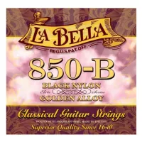 LA BELLA 850-B струны для классич. гитары черный нейлон позолоченная обмотка среднее натяжение