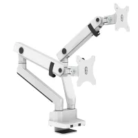 ABL SIGMA2WH- Настольное шарнирное крепление для 2 мониторов диагональю 17–32'' с газопружинным амортизатором, макс. нагрузка 16 кг, белое