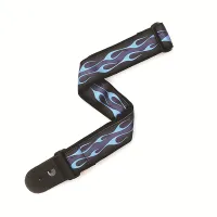 50F10 Ремень для гитары, рисунок «Hot Rod Flame», синий, Planet Waves